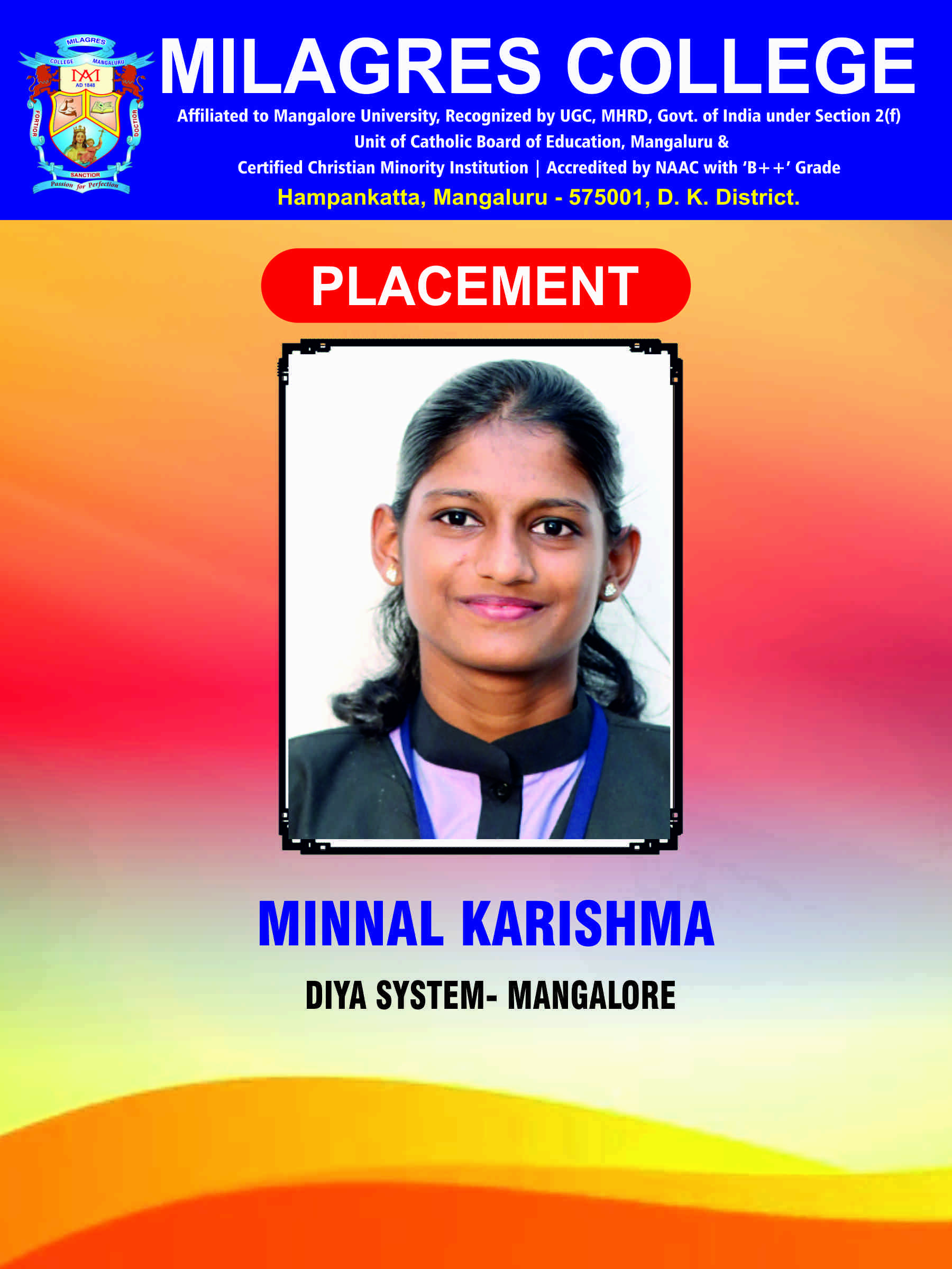 Successfully placed student